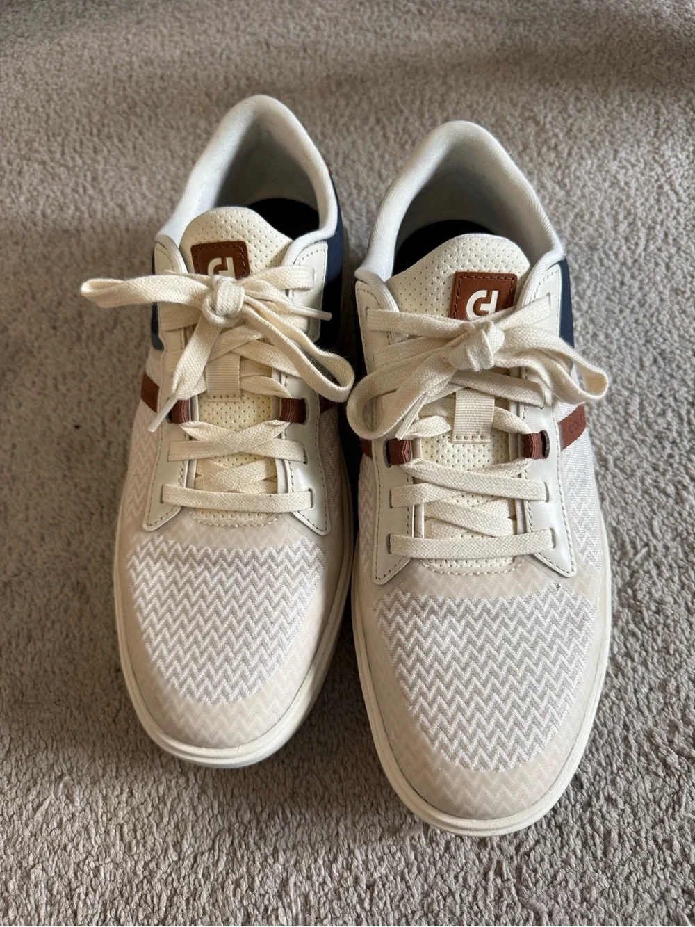 Cole Haan Cream & Brown Men's Lace-Up Sneakers